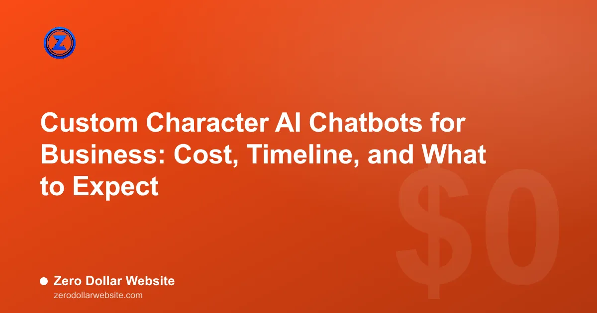 Read: Custom Character AI Chatbots for Business: Cost, Timeline, and What to Expect A branded custom character AI chatbot answering customer questions on a business website