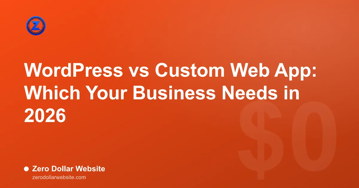 Read: WordPress vs Custom Web App: Which Your Business Needs in 2026 A split illustration comparing a WordPress dashboard against a custom web application interface