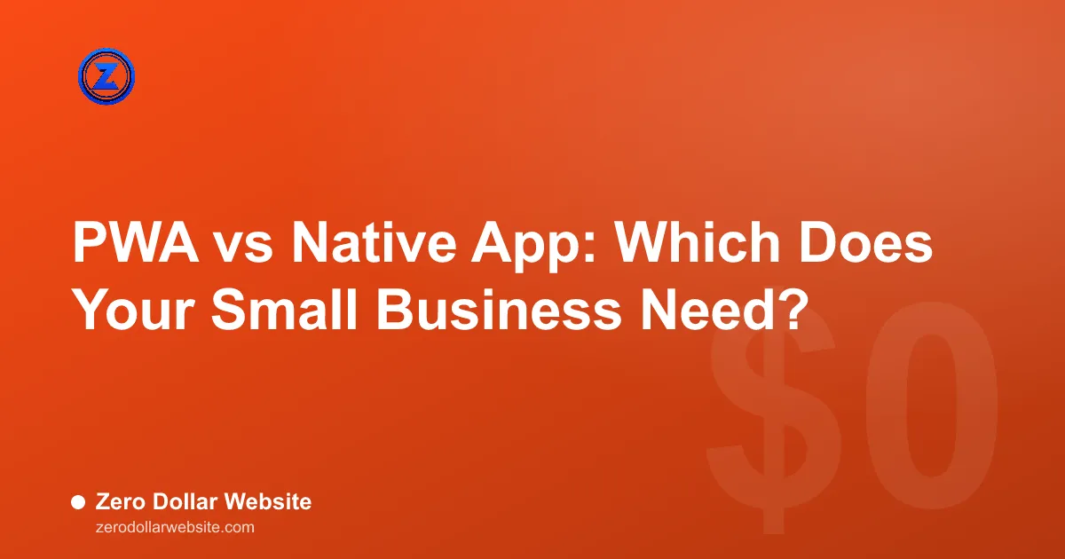 Read: PWA vs Native App: Which Does Your Small Business Need? An installable web app icon between an iOS app icon and an Android app icon with feature comparison badges